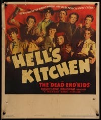 3p096 HELL'S KITCHEN WC 1939 great portrait of Ronald Reagan & the Dead End Kids, ultra rare!