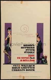 3p100 HOW TO STEAL A MILLION WC 1966 art of sexy Audrey Hepburn & Peter O'Toole by McGinnis!