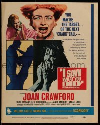 3p102 I SAW WHAT YOU DID WC 1965 Joan Crawford, William Castle, you may be the next target!