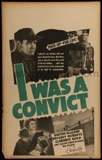 3p103 I WAS A CONVICT WC 1939 Barton MacLane paid for one mistake with 2 years behind bars!