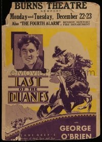 3p123 LAST OF THE DUANES WC 1930 George O'Brien, Zane Grey's thrill of hoof, spur & gun, rare!