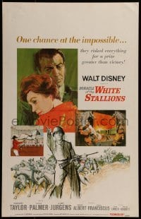 3p141 MIRACLE OF THE WHITE STALLIONS WC 1963 Walt Disney, Lipizzaner stallions & soldiers art!