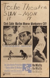 3p143 MISFITS WC 1961 Clark Gable, sexy Marilyn Monroe, Montgomery Clift, John Huston