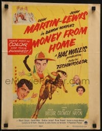 3p146 MONEY FROM HOME 3D WC 1954 Dean Martin with wacky horse jockey Jerry Lewis, Damon Runyon!
