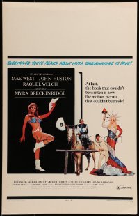 3p148 MYRA BRECKINRIDGE WC 1970 John Huston, Mae West & sexy Raquel Welch in patriotic outfit!