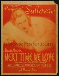 3p150 NEXT TIME WE LOVE WC 1936 great close portrait of pretty Margaret Sullavan wearing fur, rare!