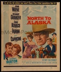 3p152 NORTH TO ALASKA WC 1960 John Wayne & Capucine in a fun-filled adventure in the Yukon!