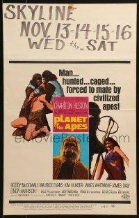 3p168 PLANET OF THE APES WC 1968 Charlton Heston, man hunted, caged & forced to mate by apes!