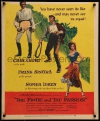 3p171 PRIDE & THE PASSION WC 1957 art of Cary Grant, Frank Sinatra w/whip & sexy Sophia Loren!