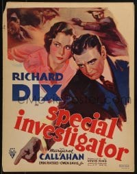 3p193 SPECIAL INVESTIGATOR WC 1936 Richard Dix avenges his brother, from Erle Stanley Gardner book!