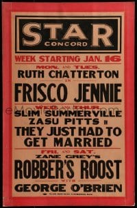 3p196 STAR CONCORD JANUARY 16 local theater WC 1933 Ruth Chatterton in Frisco Jennie & more!