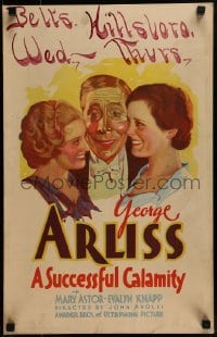 3p200 SUCCESSFUL CALAMITY WC 1932 art of George Arliss between young Mary Astor & Evalyn Knapp!