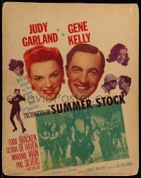 3p201 SUMMER STOCK WC 1950 giant headshots of Judy Garland & Gene Kelly + inset photo!