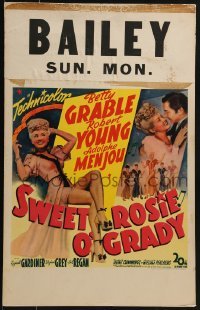 3p205 SWEET ROSIE O'GRADY WC 1943 sexy full-length Betty Grable, Robert Young, Adolphe Menjou