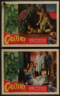 3r894 CALTIKI THE IMMORTAL MONSTER 2 LCs 1960 cool monster attack special effects images!