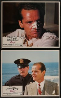3r901 CHINATOWN 2 LCs 1974 Jack Nicholson in Roman Polanski classic, w/ close-up of cut nose!