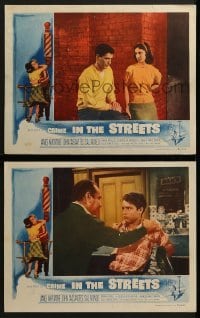 3r907 CRIME IN THE STREETS 2 LCs 1956 Don Siegel, great images of Sal Mineo & John Cassavetes!