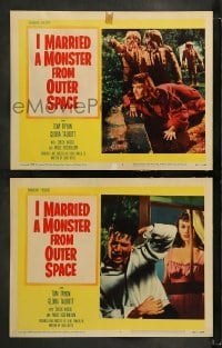 3r945 I MARRIED A MONSTER FROM OUTER SPACE 2 LCs 1958 Gloria Talbott, Tom Tryon, sci-fi horror!!