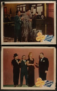 3r954 LUCKY LOSERS 2 LCs 1950 one w/Leo Gorcey, Huntz Hall & Hillary Brooke are held at gunpoint!