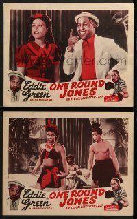 3r963 ONE ROUND JONES 2 LCs 1940 Eddie Green & Helen Lewis, African American boxing!