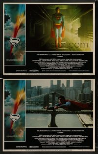 3r983 SUPERMAN 2 LCs 1978 comic book hero Christopher Reeve, cool Bob Peak border art!