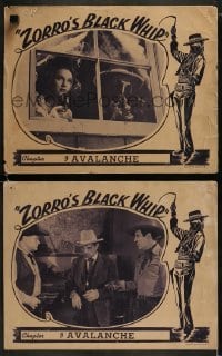 3r999 ZORRO'S BLACK WHIP 2 chapter 9 LCs 1944 border art of Linda Stirling as masked hero with whip