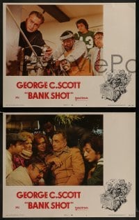 3r037 BANK SHOT 8 LCs 1974 George C. Scott in the biggest withdrawal in history, Jack Davis art!
