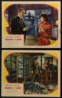 3r788 BLOOD ON THE SUN 3 LCs 1945 great images of John Emery & pretty Sylvia Sidney!