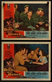 3r061 BOLD & THE BRAVE 8 LCs 1956 Wendell Corey, Mickey Rooney, the guts & glory story bravely told!