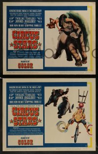 3r673 CIRCUS STARS 4 LCs 1960 cool Russian traveling circus artwork with bears, tiger & elephant!