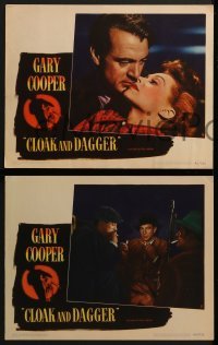 3r409 CLOAK & DAGGER 7 LCs 1946 great images of Gary Cooper & Lilli Palmer, directed by Fritz Lang!