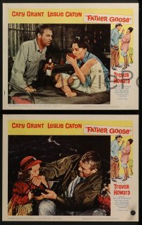 3r594 FATHER GOOSE 5 LCs 1965 cool images of grizzled sea captain Cary Grant & pretty Leslie Caron!