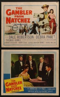 3r132 GAMBLER FROM NATCHEZ 8 LCs 1954 Dale Robertson, Debra Paget, Thomas Gomez, gambling!