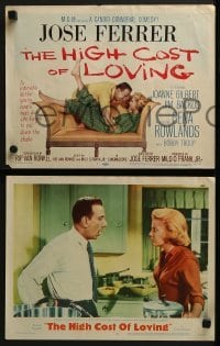 3r156 HIGH COST OF LOVING 8 LCs 1958 great romantic images of Gena Rowlands & Jose Ferrer!