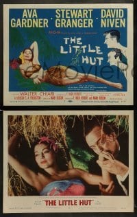 3r191 LITTLE HUT 8 LCs 1957 cool images of sexy tropical Ava Gardner, Stewart Granger, David Niven!