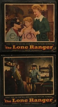 3r722 LONE RANGER 4 LCs 1956 great close portrait of masked Clayton Moore riding his horse Silver!