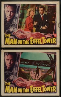 3r532 MAN ON THE EIFFEL TOWER 6 LCs 1949 Charles Laughton, Franchot Tone, Wallace, cool film noir!