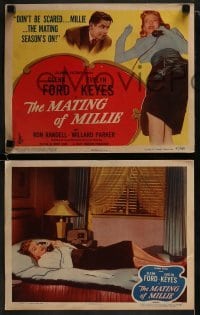 3r206 MATING OF MILLIE 8 LCs 1950 Glenn Ford, Evelyn Keyes in title role in fancy fur!