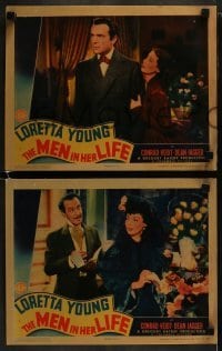 3r834 MEN IN HER LIFE 3 LCs 1941 great images of pretty Loretta Young, with Conrad Veidt!