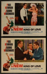 3r447 NEW KIND OF LOVE 7 LCs 1963 Paul Newman loves Joanne Woodward, great romantic images!
