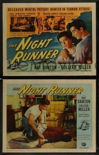 3r231 NIGHT RUNNER 8 LCs 1957 released mental patient Ray Danton romances pretty Colleen Miller!