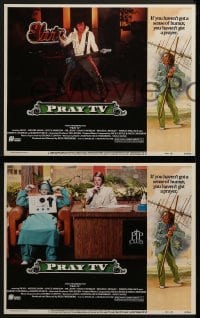 3r456 PRAY TV 7 LCs 1981 great images of crooked TV evangelist Dabney Coleman, Paul Reubens!