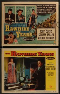 3r261 RAWHIDE YEARS 8 LCs 1955 poker playing Tony Curtis + sexy Colleen Miller & Arthur Kennedy!