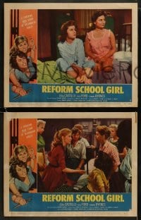 3r743 REFORM SCHOOL GIRL 4 LCs 1957 bad girl Luana Anders, Yvette Vickers, delinquent girls!