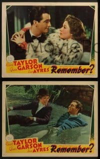 3r628 REMEMBER 5 LCs 1939 Greer Garson gives Robert Taylor amnesia so they can start again!