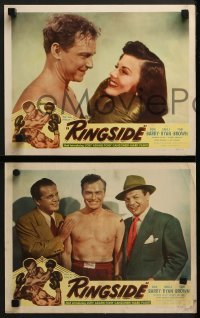 3r461 RINGSIDE 7 LCs 1949 art of boxer Don Red Barry fighting in the ring, punch-packed drama!