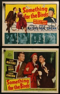 3r305 SOMETHING FOR THE BIRDS 8 LCs 1952 cool images of Victor Mature, Patricia Neal, Edmund Gwenn!