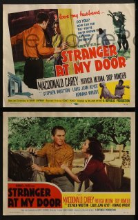 3r319 STRANGER AT MY DOOR 8 LCs 1956 preacher MacDonald Carey, Patricia Medina, Skip Homeier!