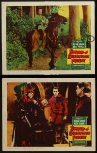 3r641 SWORD OF SHERWOOD FOREST 5 LCs 1961 images of Richard Greene as Robin Hood, Sarah Branch!