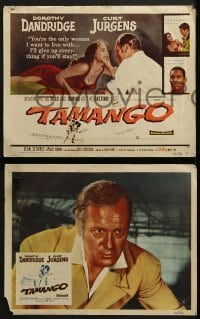 3r327 TAMANGO 8 LCs 1959 sexy Dorothy Dandridge hates Curt Jurgens, interracial romance!